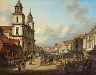 Reproduction Church Of The Holy Cross In Warsaw, Canaletto, Bernardo Bellotto