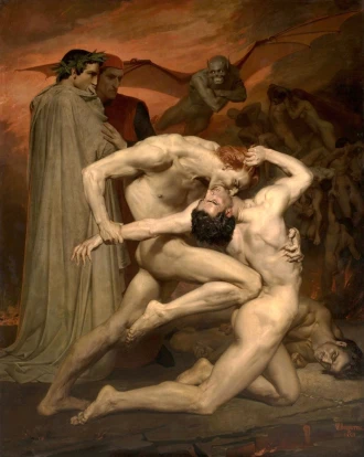 Reproduction Dante And Virgil In Hell, William-Adolphe Bouguereau