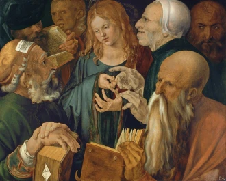 Reproduction Jesus Among The Doctors As A Child Debating In The Temple, Albrecht Durer