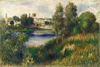 Reproduction Landscape At Vetheuil, Renoir Auguste