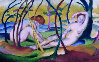 Reproduction Nudes Under Trees, Franz Marc