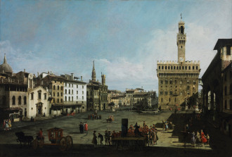 Reproduction Piazza Della Signoria In Florence, Canaletto, Bernardo Bellotto