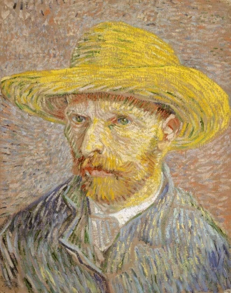Reproduction Self-Portrait With Straw Hat, Vincent Van Gogh