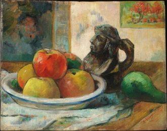 Reproduction Still Life With Apples, A Pear, And A Ceramic Portrait Jug, Gauguin Paul