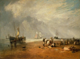 Reproduction The Fish Market At Hastings Beach, William Turner