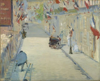 Reproduction The Rue Mosnier With Flags, Edouard Manet