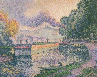 Reproduction The Tugboat, Canal In Samois, Paul Signac