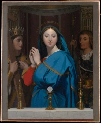 Reproduction The Virgin Adoring The Host. Measures, Jean Auguste Dominique Ingres