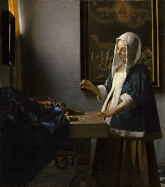 Reproduction Woman Holding A Balance, Johannes Vermeer