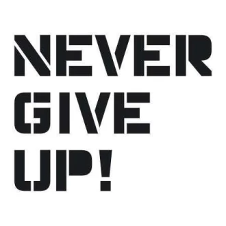 Painting Stencil 02X 13 Never Give Up 1715
