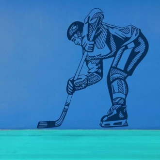 Hockey Player Painting Stencil 03