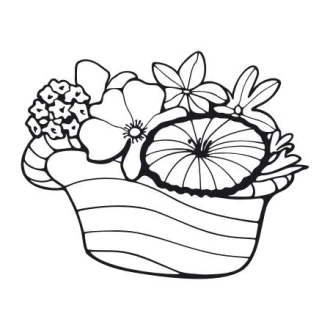 Painting Stencil Bowl With Flowers 2052