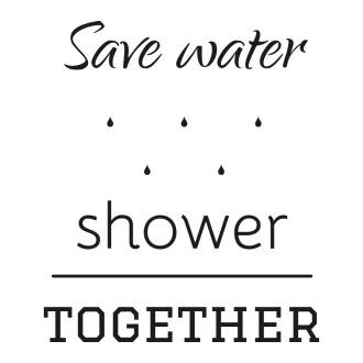Painting Stencil Save Water Shower Together 2508