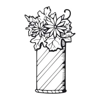 Painting Stencil Vase With Flowers 2049
