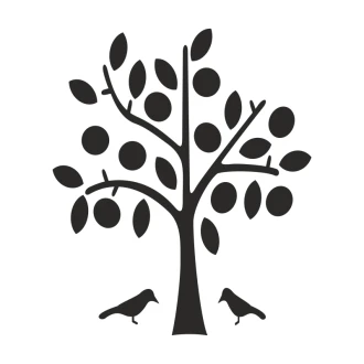 Painting Stencil Birds Tree 2534