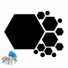 Chalkboard sticker for children hexagons 290