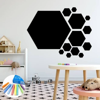 Chalkboard sticker for children hexagons 290