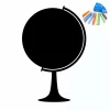 Chalkboard sticker globe 344