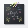 Tablica kredowa magnetyczna z radosnym napisem Dzień Dobry! idealna do kreatywnej aranżacji w dzieci