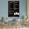 Magnetic Chalkboard In Aluminium Frame With Printed Design