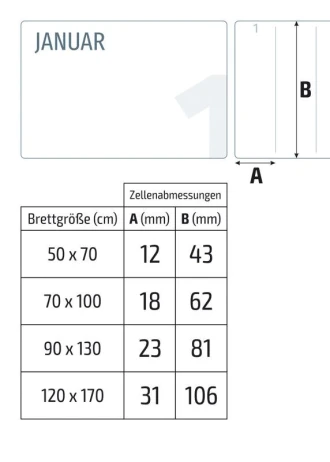 Magnetic Dry-Erase Calendar Board German Version 278