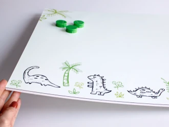 Dry Wearing Magnetic Whiteboard For Children Dinosaurs 326