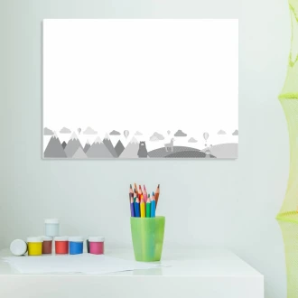 Dry Erase Magnetic Whiteboard For Children, Animals, Mountains 381