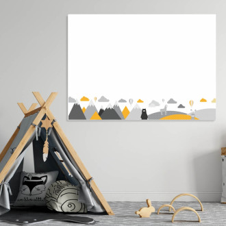 Dry erase magnetic board for children, animals, mountains 384