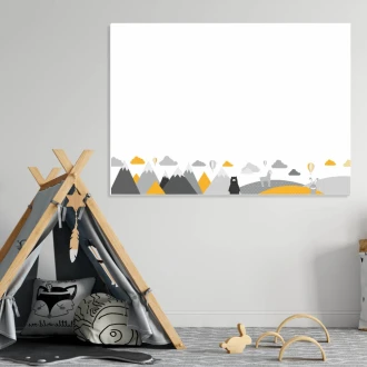 Dry Erase Magnetic Whiteboard For Children, Animals, Mountains 384
