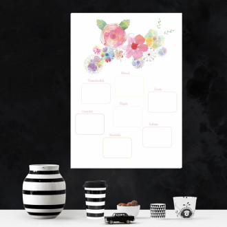 Weekly Planner Magnetic Whiteboard Dry-Erase Flowers 374