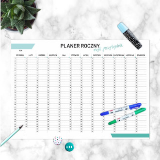 Dry-Erase Magnetic Whiteboard Yearly Planner 474