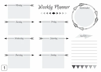 Dry-Erase Magnetic Whiteboard Weekly Planner 405