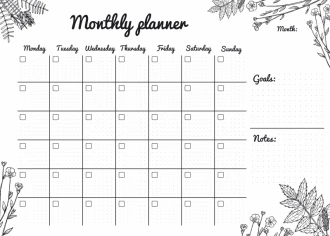 Dry-Erase Magnetic Whiteboard Monthly Planner 471