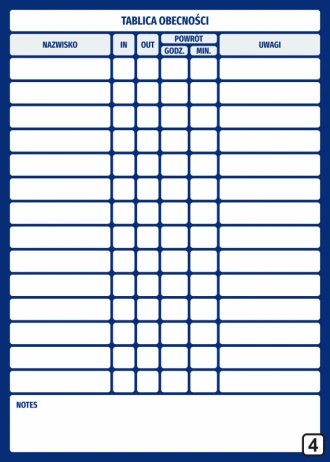 Attendance Board Magnetic Dry-Erase 131