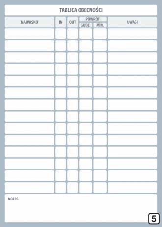 Attendance Board Magnetic Dry-Erase 131