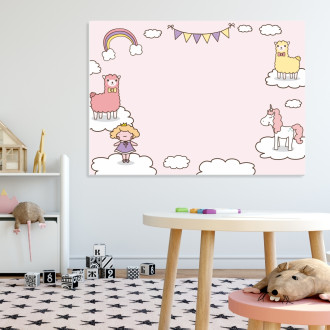 Dry-Erase Board For Children Clouds, Alpacas 516