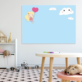 Dry erase board for children girl, clouds 576
