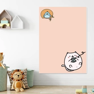 Dry-Erase Board For Children, Cat And Bird 404
