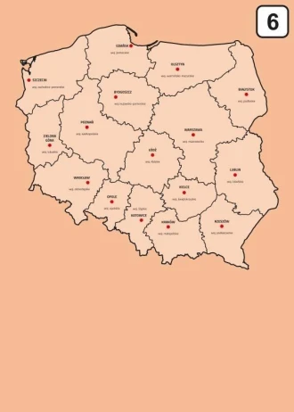 Dry-erase Board Map of Poland With Division Into Voivodships 238