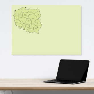 Whiteboard map of poland with division into voivodships 240