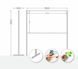 Freestanding Whiteboard Screen With Custom Print - Horizontal Arrangement