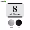 Silver-black premium address sign 42 x 35 cm brushed