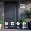Silver-black premium address sign 42 x 35 cm brushed