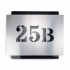 Silver-black premium address sign 42 x 35 cm brushed