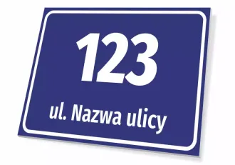 Address plate with street and house number
