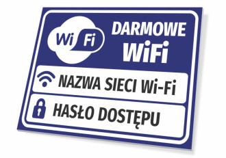 Free WiFi sign, with fields for access data
