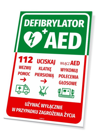 Information Sign Aed Defibrillator With Help Manual