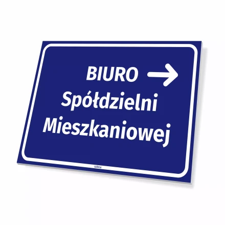 Information Sign: Housing Cooperative Office, Arrow Right