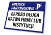 Information sign Parking space, with a field for the company name