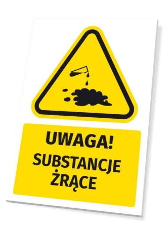 Safety Warning Information Sign Attention! Corrosive Substances